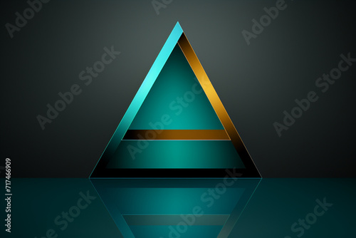 A minimalist representation of a Penrose triangle, creating an optical illusion of impossible geometry in shades of cool teal.