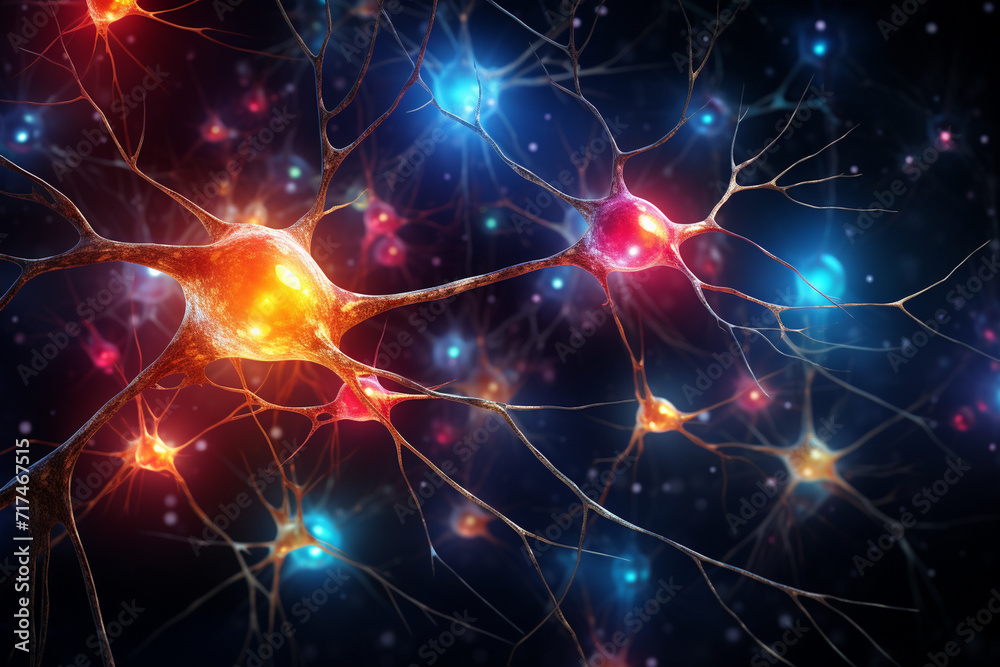 Neurons depicted as vibrant orbs, connected by luminous threads that pulsate with energy, creating a dynamic and visually stimulating composition. Neurons depicted as vibrant orbs, connected by luminous threads that pulsate with energy, creating a dynamic and visually stimulating composition.
