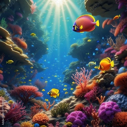 beautiful underwater beauty with fish and coral reefs that spoil the eyes © SetCartoon