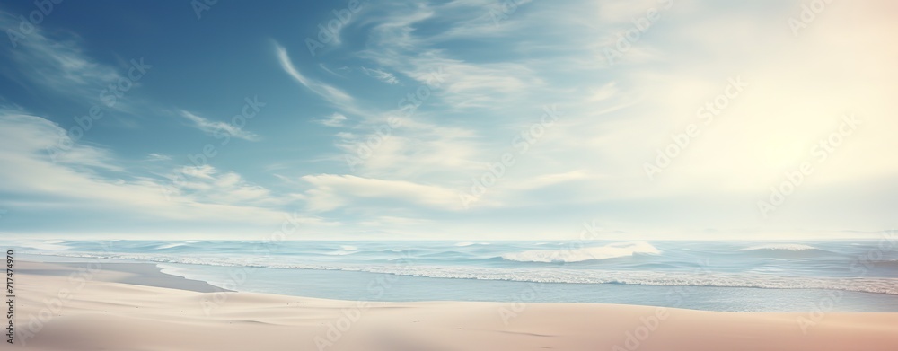 A beach with splashing waves and light brown sand