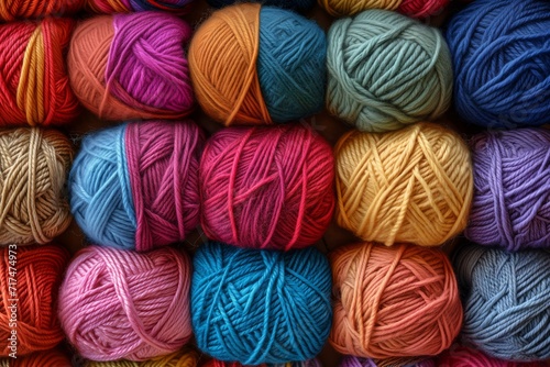 Assorted Colorful Yarn Balls for Crafting and Knitting