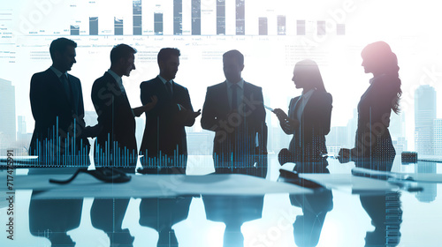 group of business executives engaged in a discussion about financial planning