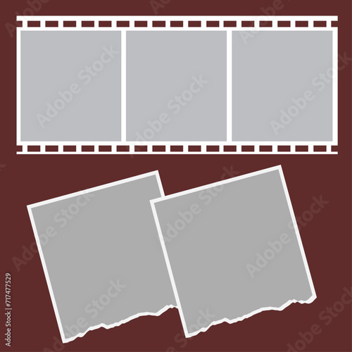 5 photo collage template. vector illustration, new collections