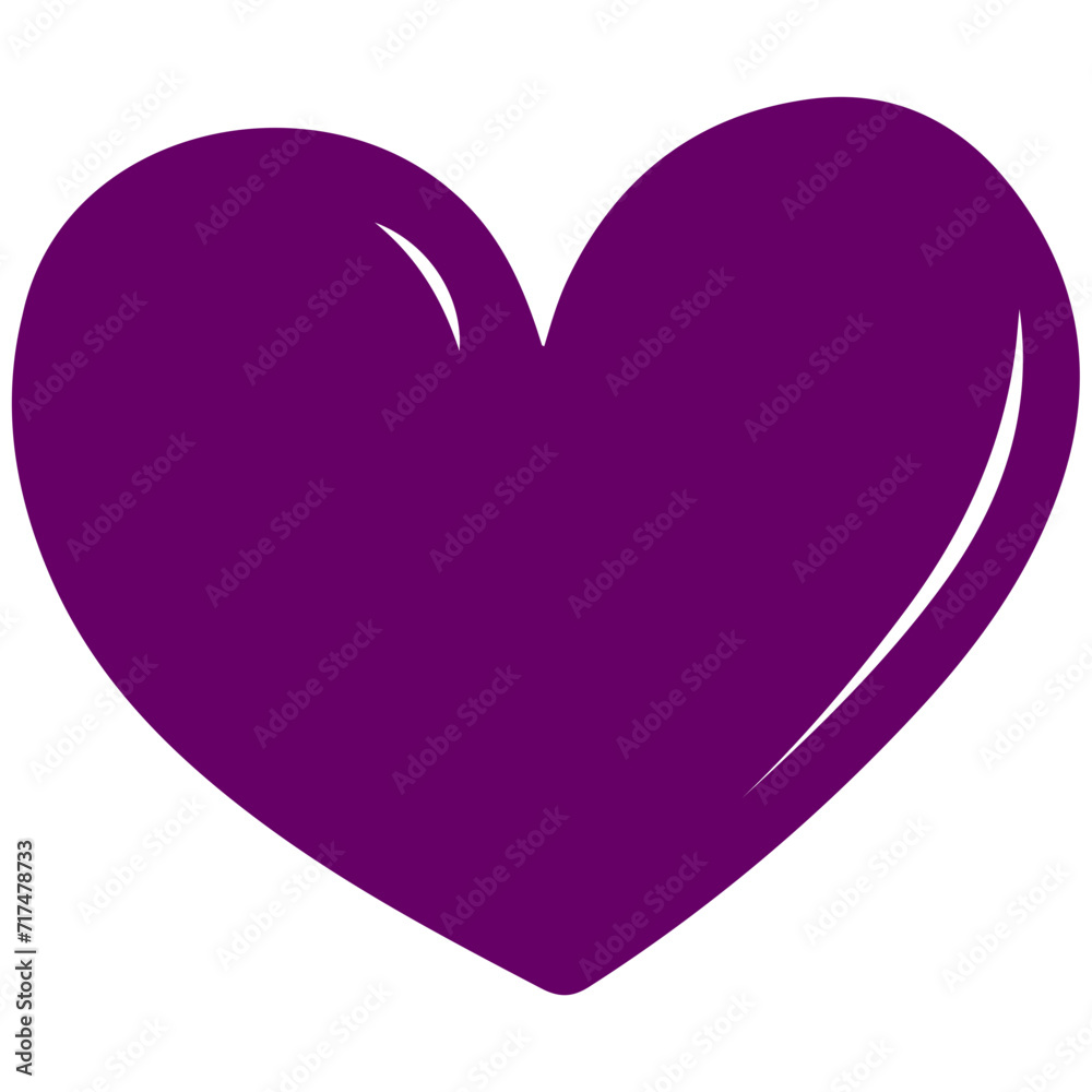 Purple heart icon vector