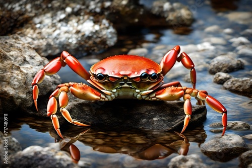 red crab on the beach