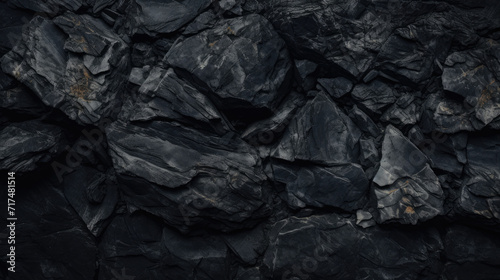 Black abstract background Dark rock texture, , crumpled texture