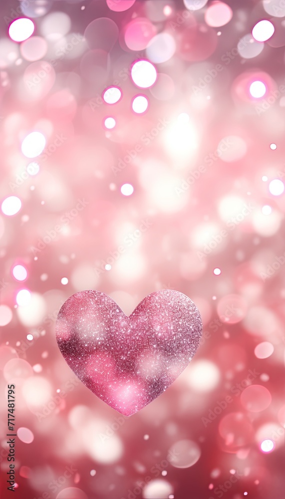 Shiny hearts bokeh light Valentine's day background
