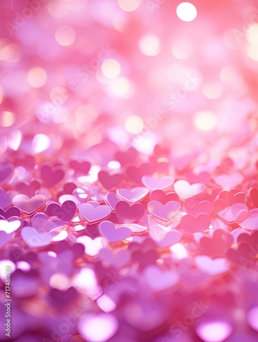 Shiny hearts bokeh light Valentine's day background 