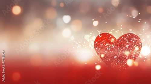 Shiny hearts bokeh light Valentine's day background 