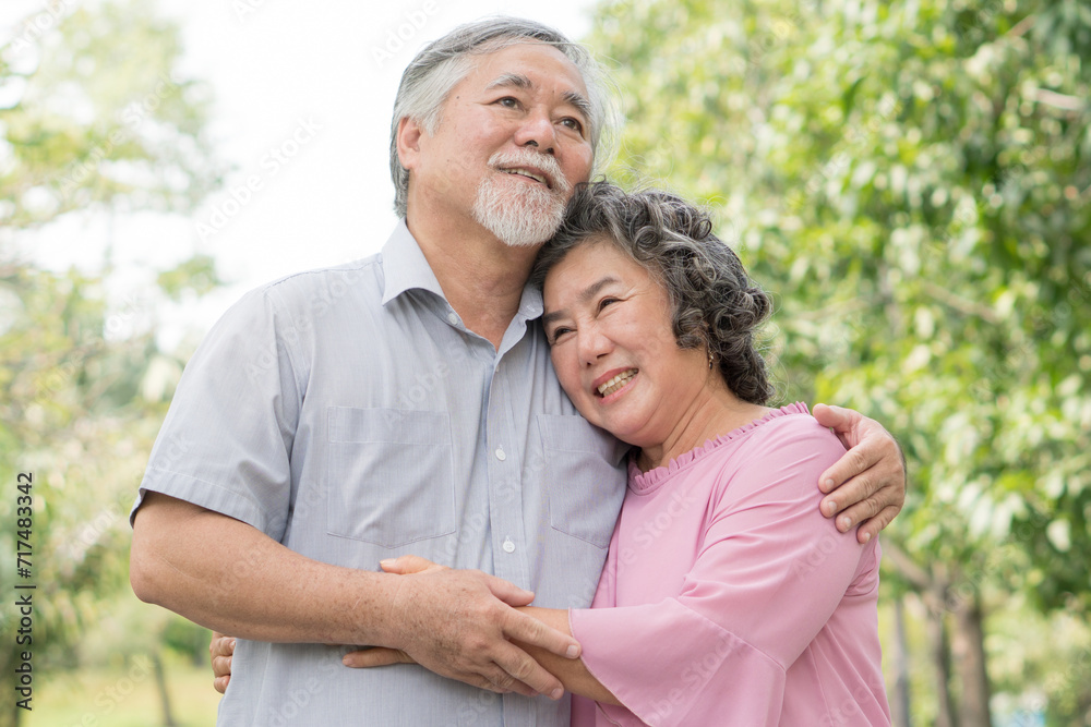 Healthy asian senior couple smiling with happiness Healthy asian senior couple smiling with happiness