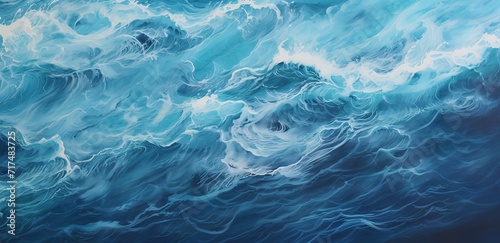 An illustration of blue beach waves. Generative AI © original logo