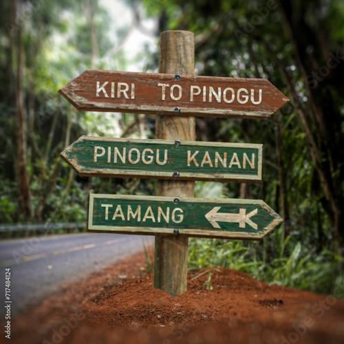 sign in the forest,sign, direction, road sign, arrow, street, road, business,  © Sammul