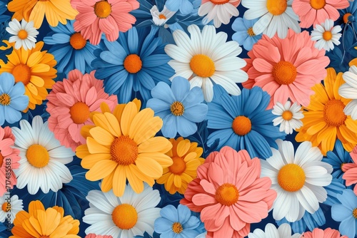 Flowery seamless pattern  design. Generative  Ai.