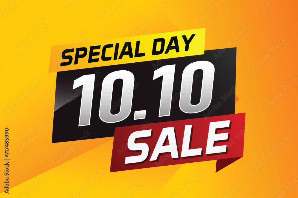10.10 Special day sale word concept vector illustration with ribbon and 3d style for use landing page, template, ui, web, mobile app, poster, banner, flyer, background, gift card, coupon 10.10 Special day sale word concept vector illustration with ribbon and 3d style for use landing page, template, ui, web, mobile app, poster, banner, flyer, background, gift card, coupon