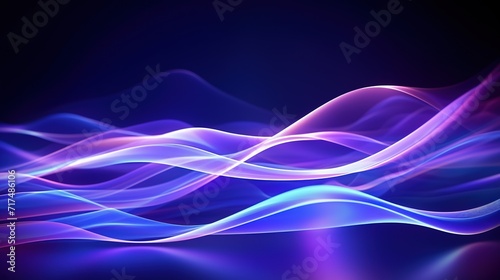 Abstract Futuristic Background, Purple Blue Glowing Neon Moving High Speed Wave Lines 