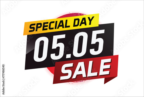 5.5 Special day sale word concept vector illustration with ribbon and 3d style for use landing page, template, ui, web, mobile app, poster, banner, flyer, background, gift card, coupon	
