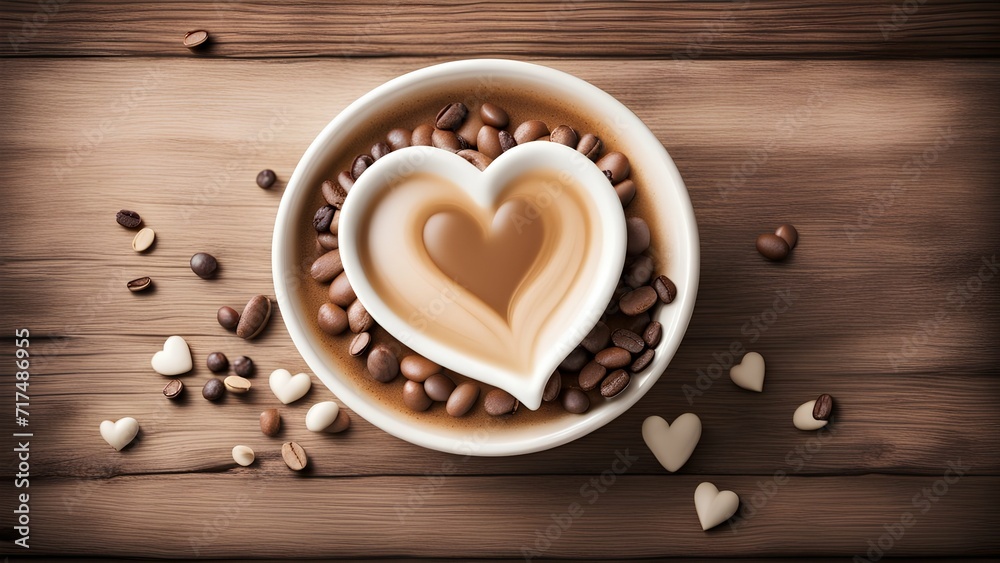 cup of coffee with heart shaped cookies cup of coffee with heart shaped cookies