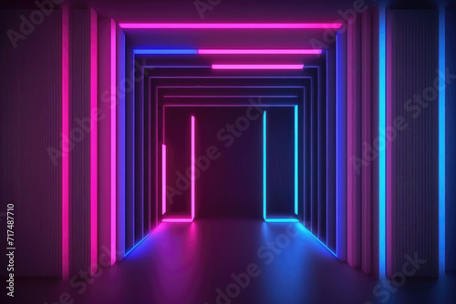 Wallpaper Mural Colorful light-emitting line display space, ai generated Torontodigital.ca