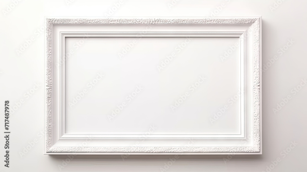 White frame mockup in interior on white wall background. Template frame for text. Poster mockup. Rectangular wall picture ot photo frame mockup. White frame mockup in interior on white wall background. Template frame for text. Poster mockup. Rectangular wall picture ot photo frame mockup.