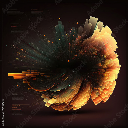 Round big data information flow material, AI generated