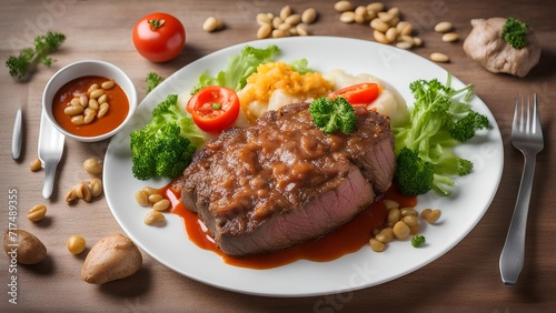 beef steak with vegetables