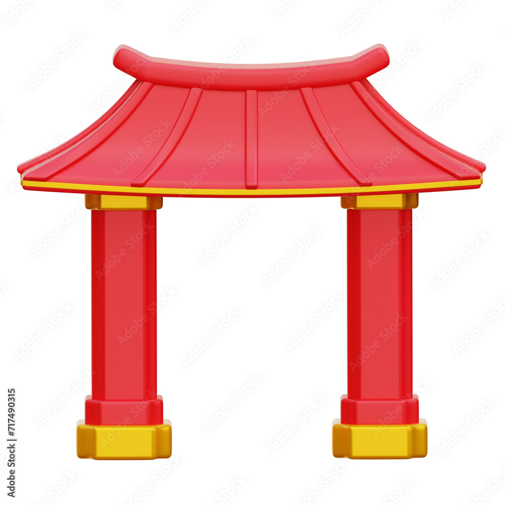 Chinese Gate 3d Illustration Chinese Gate 3d Illustration