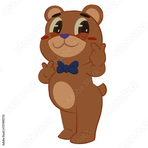 Cute Teddy Bear Valentine Cartoon Illustration
