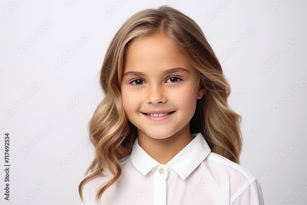 Portrait of a beautiful little girl with blond hair. Studio shot. Portrait of a beautiful little girl with blond hair. Studio shot.