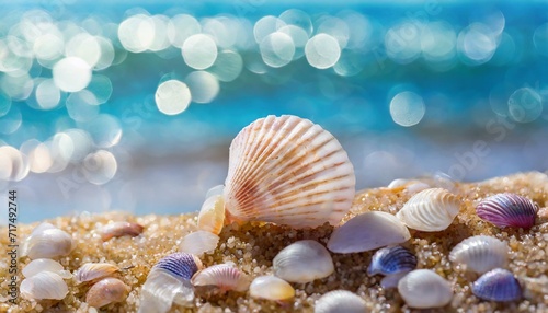 Sands of Tranquility: Seashell Glimmer on the Beach"