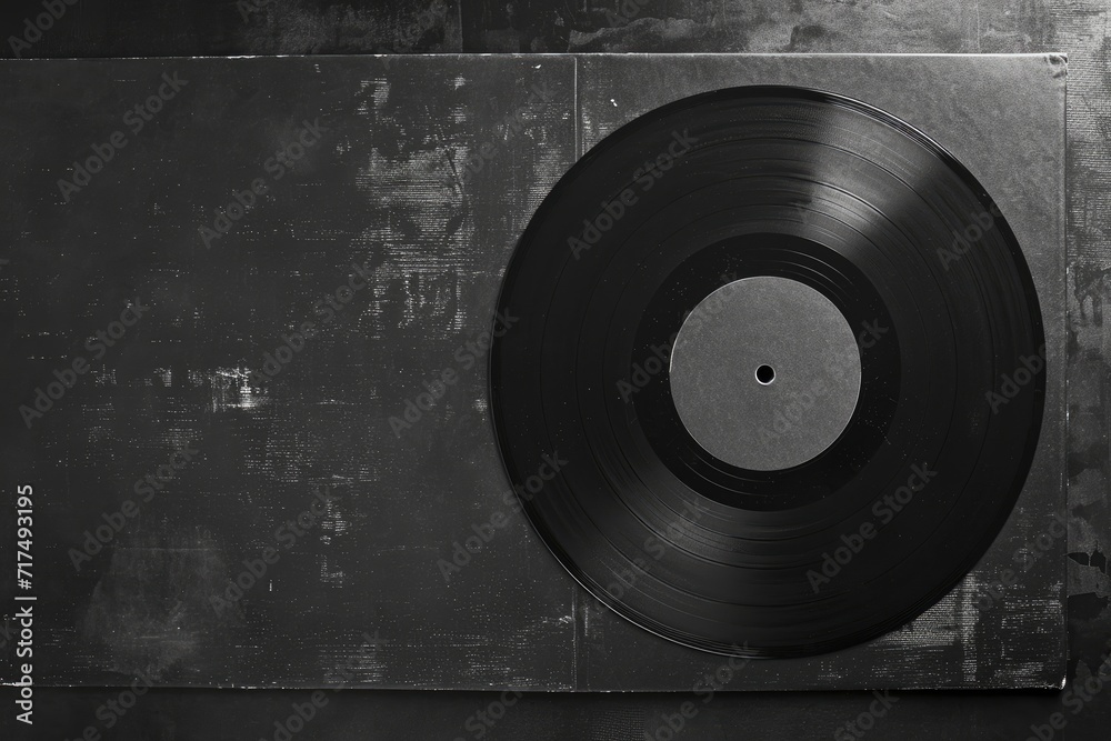 Obraz premium Vinyl music disc mockup template with retro design