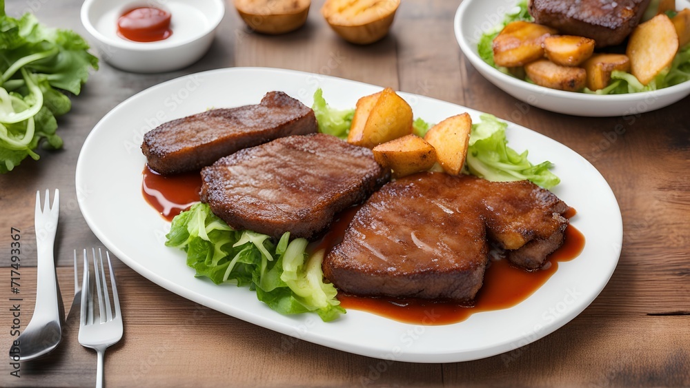 grilled meat with vegetables grilled meat with vegetables