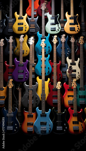 The market for guitars
Spanish guitars in the context of an instrumental concert
Acoustic guitar


a focused attention on electric guitars at guitar shops, a variety of guitars, pop rock music.