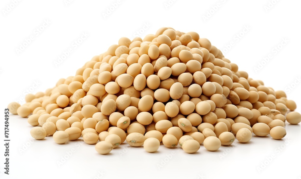 Pile of Fresh soybeans Isolated on white Background. Generative AI Pile of Fresh soybeans Isolated on white Background. Generative AI