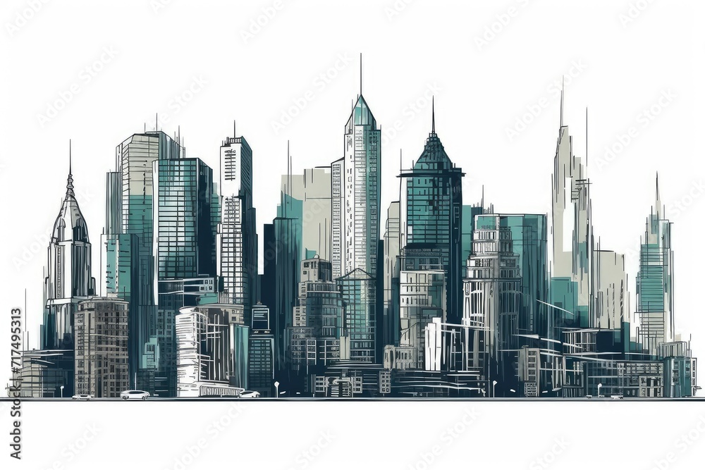 Fototapeta premium panorama city illustration material