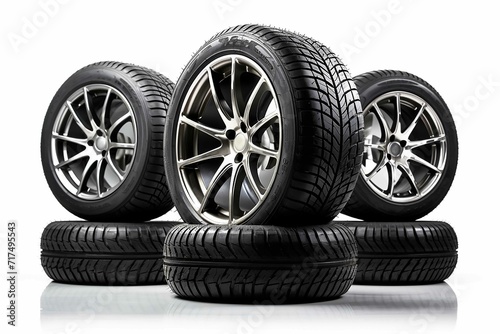 stock photo,car tires, on a white background photo