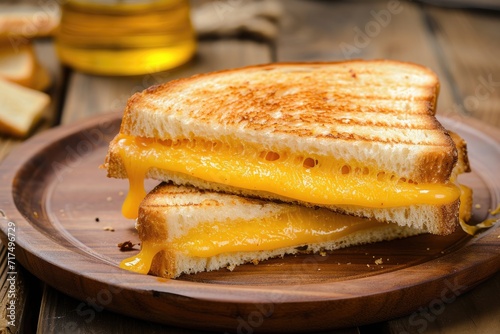 Homemade American grilled cheese sandwich ideal for breakfast
