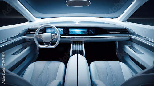 Clean and futuristic car interior design © evening_tao