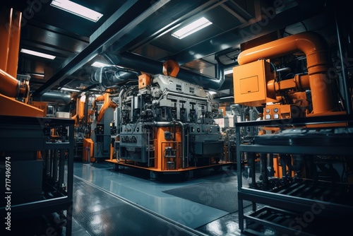 Processing machinery in a modern factory photo
