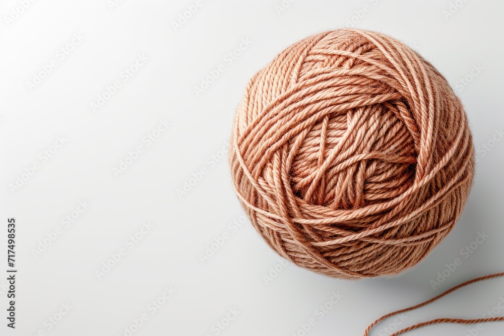 Yarn ball on plain white backdrop Yarn ball on plain white backdrop
