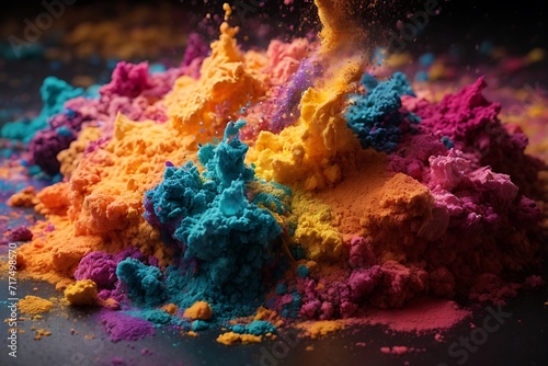 Beautiful background picture of vibrant bursting holi colors ai generative