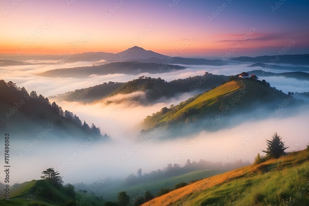 Fototapeta premium a beautiful nature view with hill 