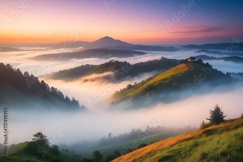 a beautiful nature view with hill 