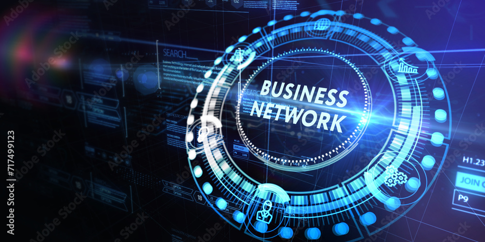Obraz premium Business, Technology, Internet and network concept. Online Business Network. 3d illustration
