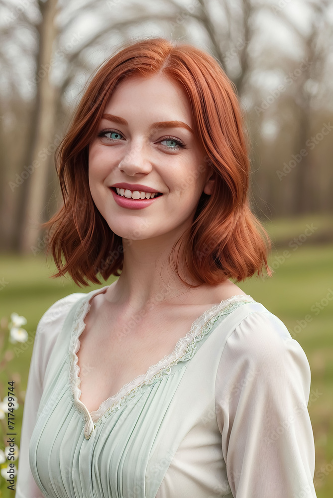 Close up portrait of a happy young girl smiling. Generative AI Close up portrait of a happy young girl smiling. Generative AI