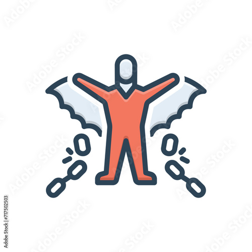 Color illustration icon for freedom
