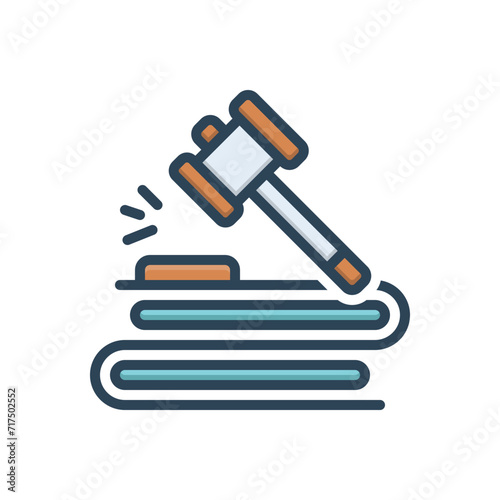 Color illustration icon for judgement