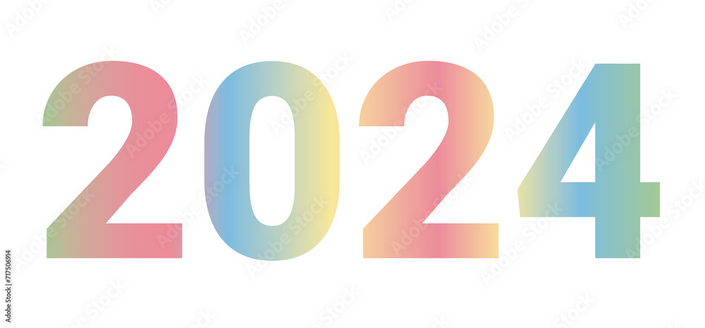 the number two thousand and twenty-four with combined color gradations which refers to an aesthetic and harmonious color combination
the number two thousand and twenty-four with combined color gradations which refers to an aesthetic and harmonious color combination