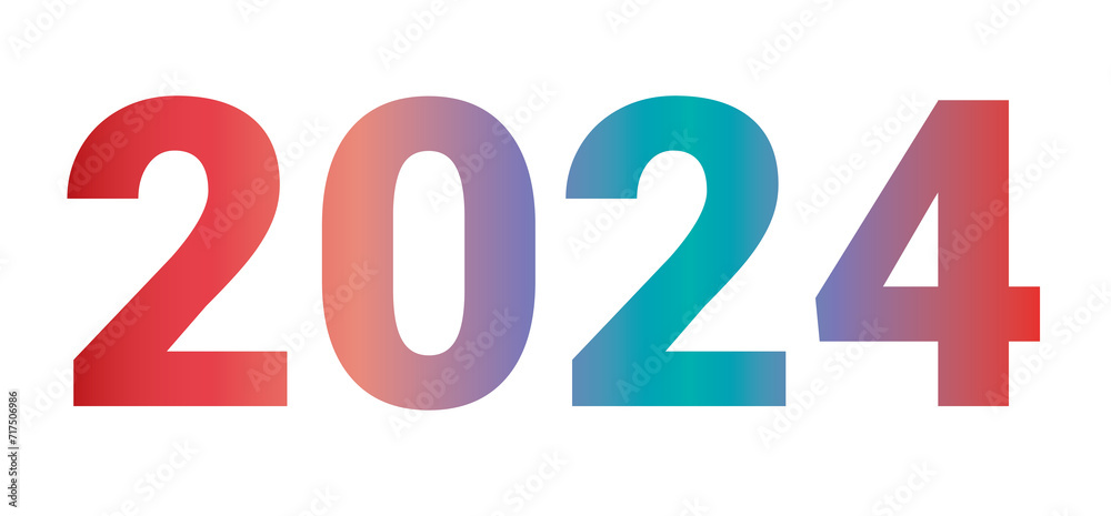 the number two thousand and twenty-four with combined color gradations which refers to an aesthetic and harmonious color combination
the number two thousand and twenty-four with combined color gradations which refers to an aesthetic and harmonious color combination