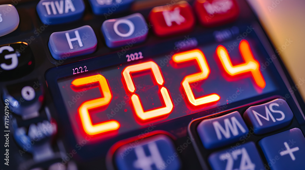 2024 displayed on calculator screen