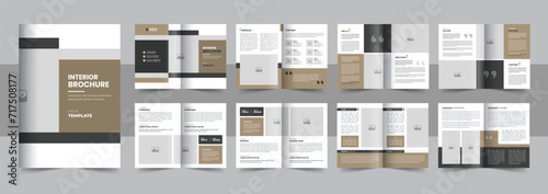 Creative Interior Design Brochure Template, Modern Interior Design Magazine Layout vector